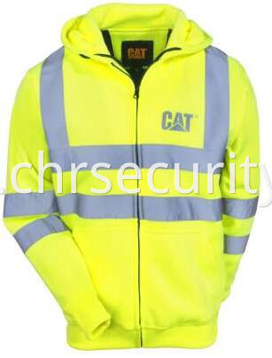 Men's Yellow Hi Vis Full Zip Lined Sweatshirt (1)